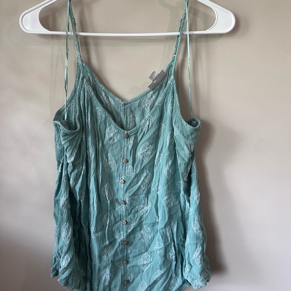 Women's Teal Button-Down Top